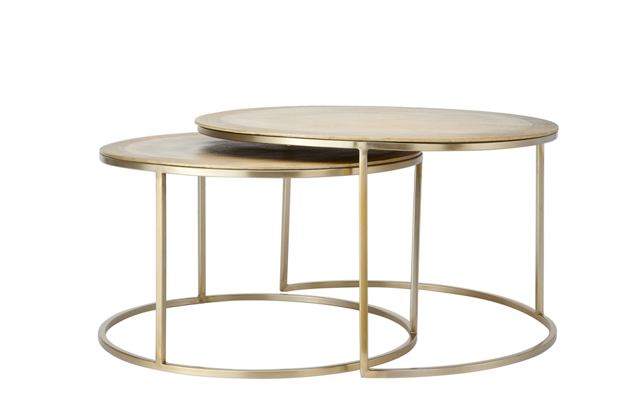Light & Living - Salontafel TALCA - Ø75x45cm - Goud - Set van 2