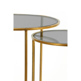 Light & Living - Bijzettafel DUARTE - Ø50x52cm - Goud - Set van 2