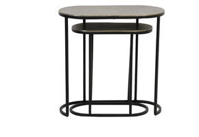 Light & Living - Bijzettafel BOCOV - 53x26x53cm - Brons - Set van 2