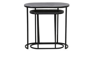 Light & Living - Bijzettafel BOCOV - 53x26x53cm - Zwart - Set van 2