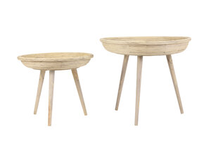 Light & Living - Bijzettafel COLON - Ø56x48cm - Bruin - Set van 2