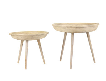 Light & Living - Bijzettafel COLON - Ø56x48cm - Bruin - Set van 2