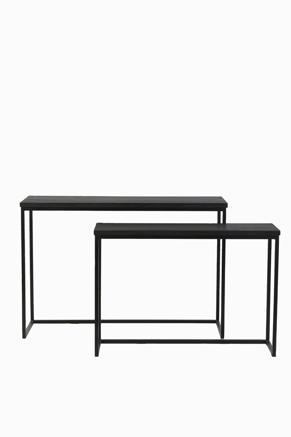 Light & Living - Side BRYSON - 120x40x82cm - Zwart - Set van 2