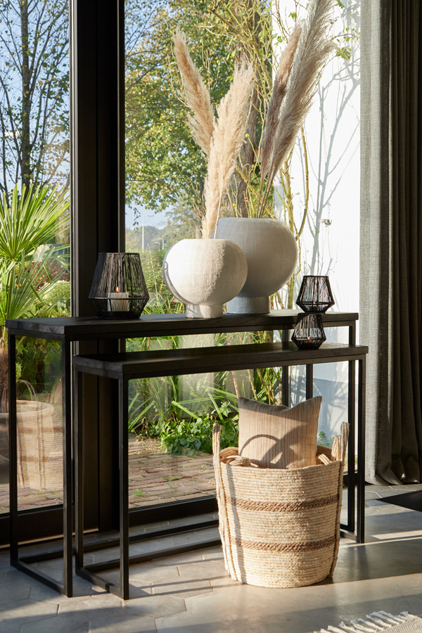 Light & Living - Side BRYSON - 120x40x82cm - Zwart - Set van 2