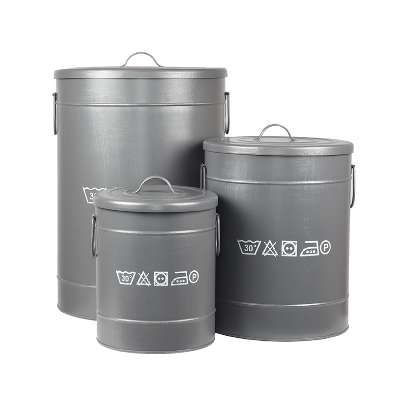 LABEL51 - Opbergdoos Wasmand - Grijs - 26x26x33cm
