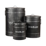 LABEL51 - Opbergdoos Wasmand - Zwart - 26x26x33cm