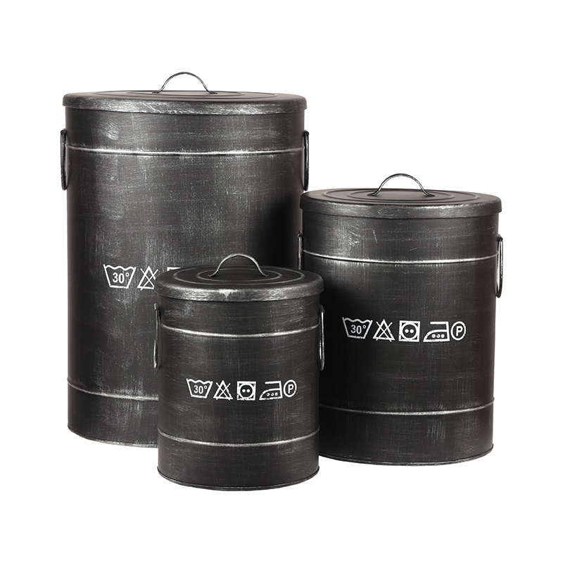 LABEL51 - Opbergdoos Wasmand - Zwart - 26x26x33cm