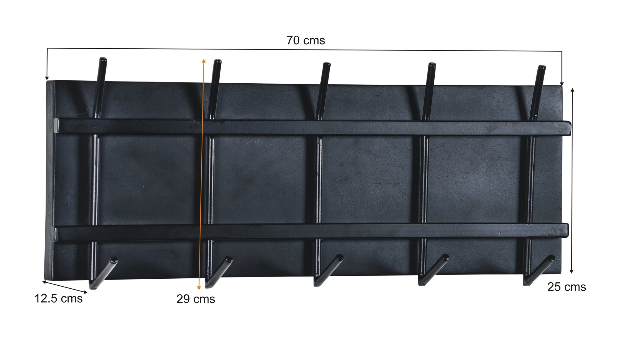 Brix - Kapstok Brix Gabi Black - Mangohout / Gecoat Staal