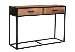 Livingfurn - Wandtafel Sturdy - 120x80x35 cm - Mangohout / Gecoat Staal