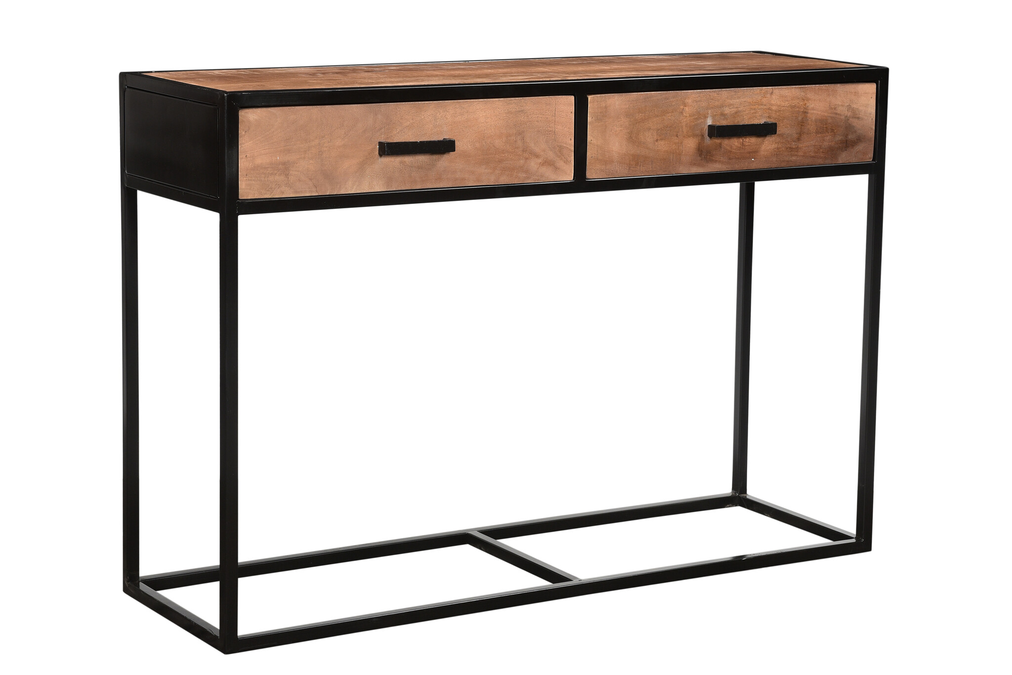 Livingfurn - Wandtafel Sturdy - 120x80x35 cm - Mangohout / Gecoat Staal