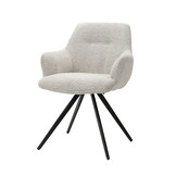 Livingfurn - Eetkamerstoel Doreen Sneak Natural - Stof / Gecoat Staal