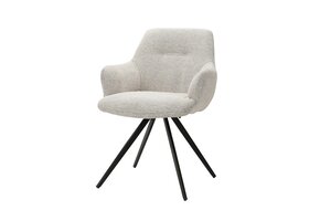 Livingfurn - Eetkamerstoel Doreen Sneak Natural - Stof / Gecoat Staal