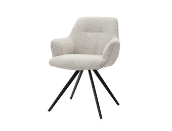 Livingfurn - Eetkamerstoel Doreen Sneak Natural - Stof / Gecoat Staal