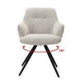 Livingfurn - Eetkamerstoel Doreen Sneak Natural - Stof / Gecoat Staal