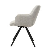 Livingfurn - Eetkamerstoel Doreen Sneak Natural - Stof / Gecoat Staal