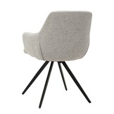 Livingfurn - Eetkamerstoel Doreen Sneak Natural - Stof / Gecoat Staal