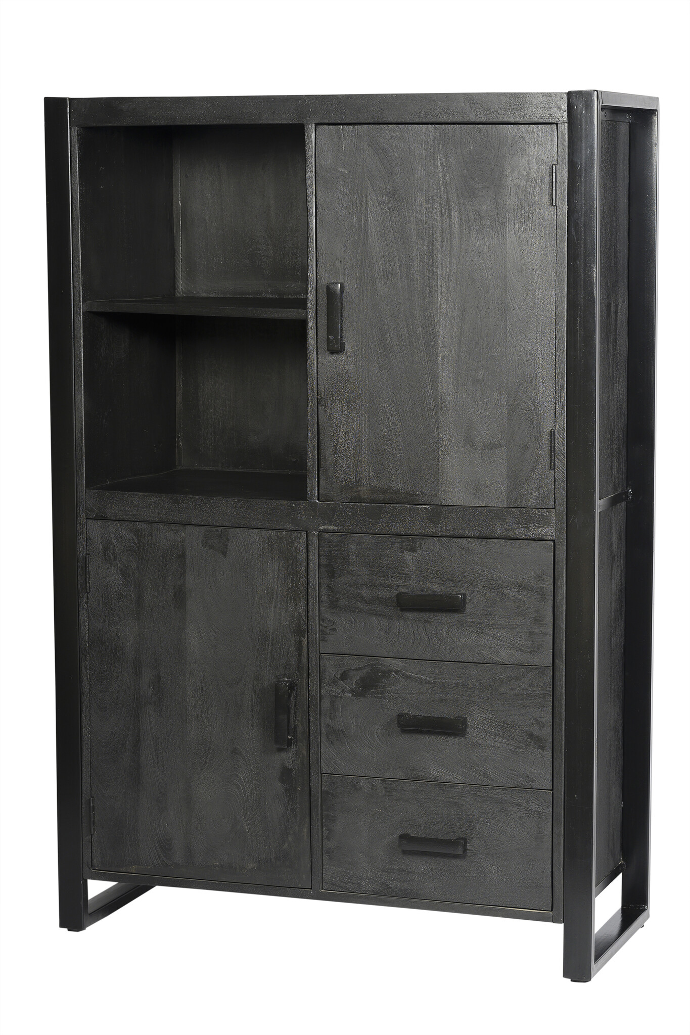 Livingfurn - Kabinetkast Norris 100 cm - Mangohout / Gecoat Staal