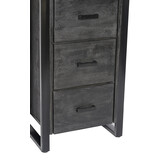 Livingfurn - Boekenkasten Norris - 200x55x40 cm - Mangohout / Gecoat Staal