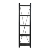 Livingfurn - Boekenkasten Norris - 200x55x40 cm - Mangohout / Gecoat Staal