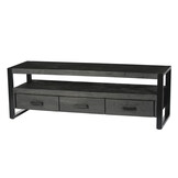 Livingfurn - TV Meubel Norris - 150x50x45 cm - Mangohout / Gecoat Staal