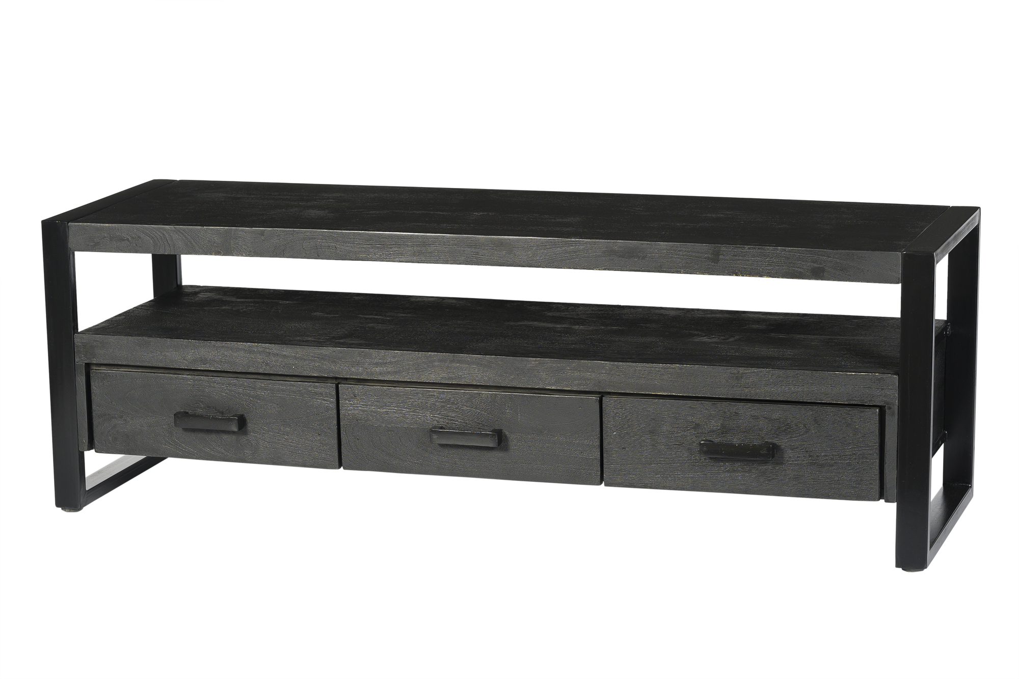 Livingfurn - TV Meubel Norris - 150x50x45 cm - Mangohout / Gecoat Staal