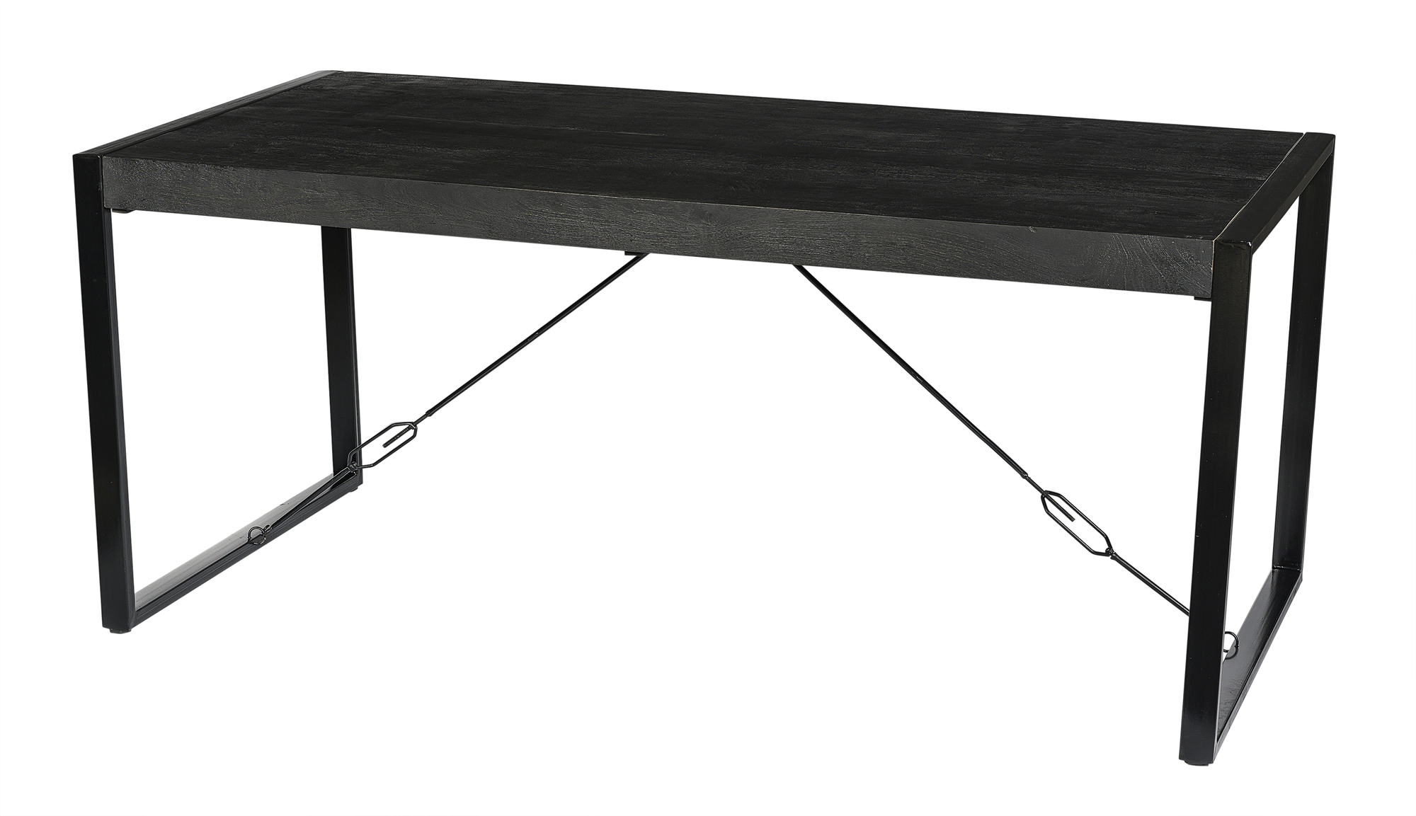 Livingfurn - Eetkamertafel Norris - 180x90x76 cm - Mangohout / Gecoat Staal