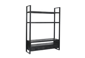 Livingfurn - TV Meubel Norris High - 200x150x45 cm - Mangohout / Gecoat Staal