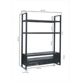 Livingfurn - TV Meubel Norris High - 200x150x45 cm - Mangohout / Gecoat Staal