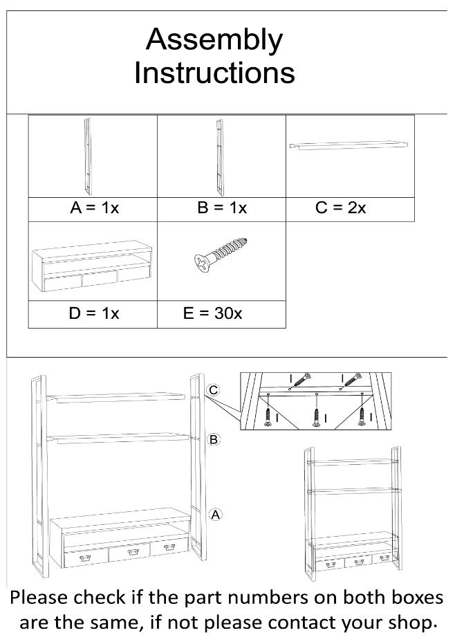 Livingfurn - TV Meubel Norris High - 200x150x45 cm - Mangohout / Gecoat Staal