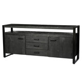 Livingfurn - Dressoir Norris - 180x80x43 cm - Mangohout / Gecoat Staal