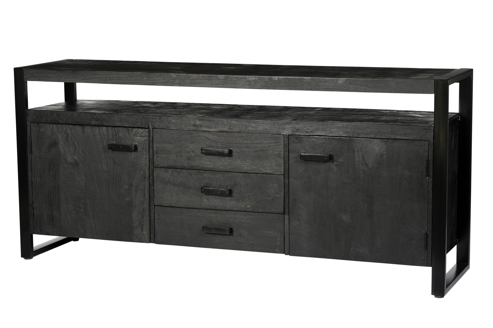 Livingfurn - Dressoir Norris - 180x80x43 cm - Mangohout / Gecoat Staal