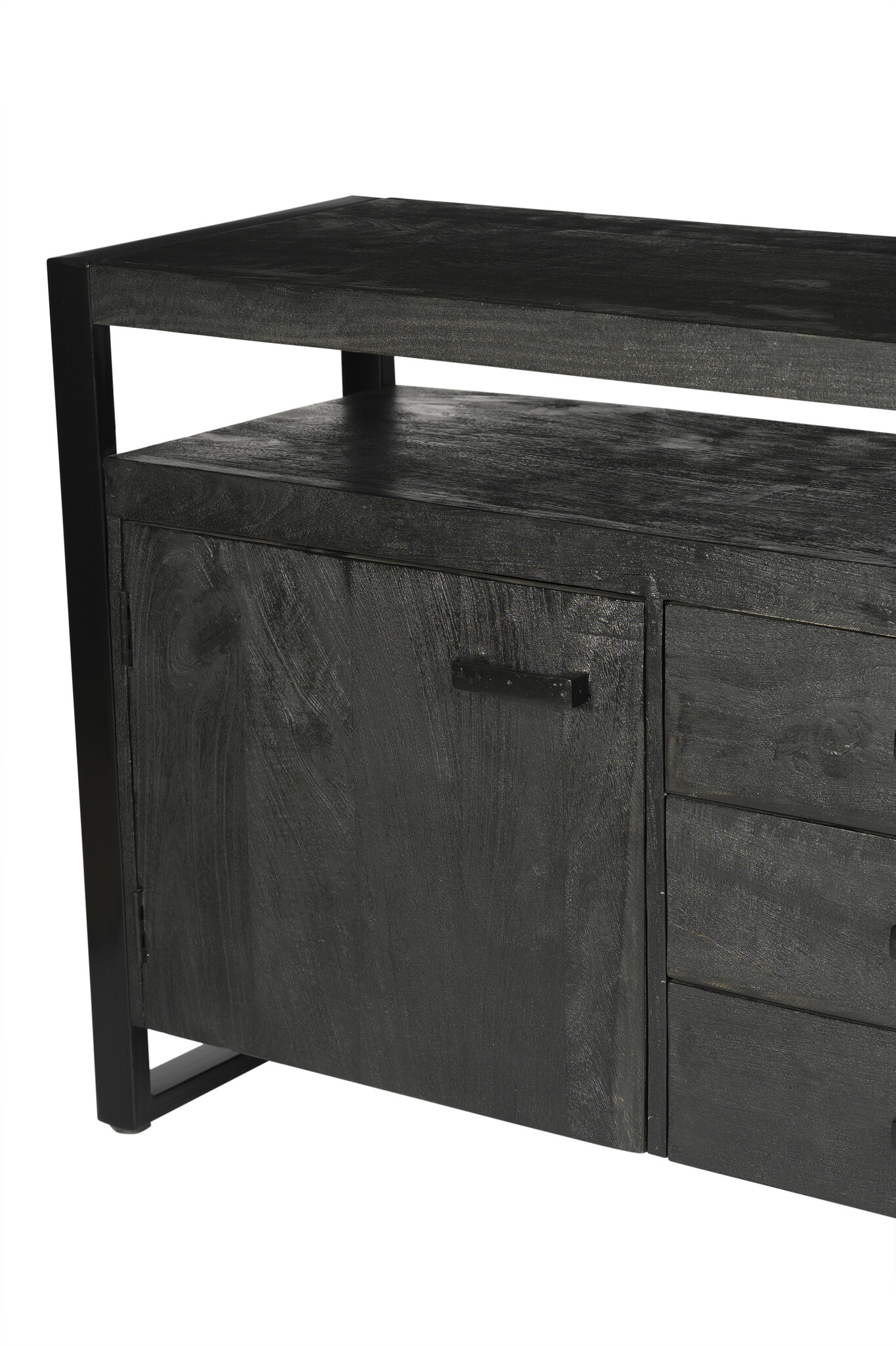 Livingfurn - Dressoir Norris - 180x80x43 cm - Mangohout / Gecoat Staal