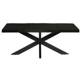 Livingfurn - Eetkamertafel Norris Tree - 180x90x76 cm - Mangohout / Gecoat Staal