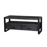 Livingfurn - TV Meubel Norris - 120x50x45 cm - Mangohout / Gecoat Staal