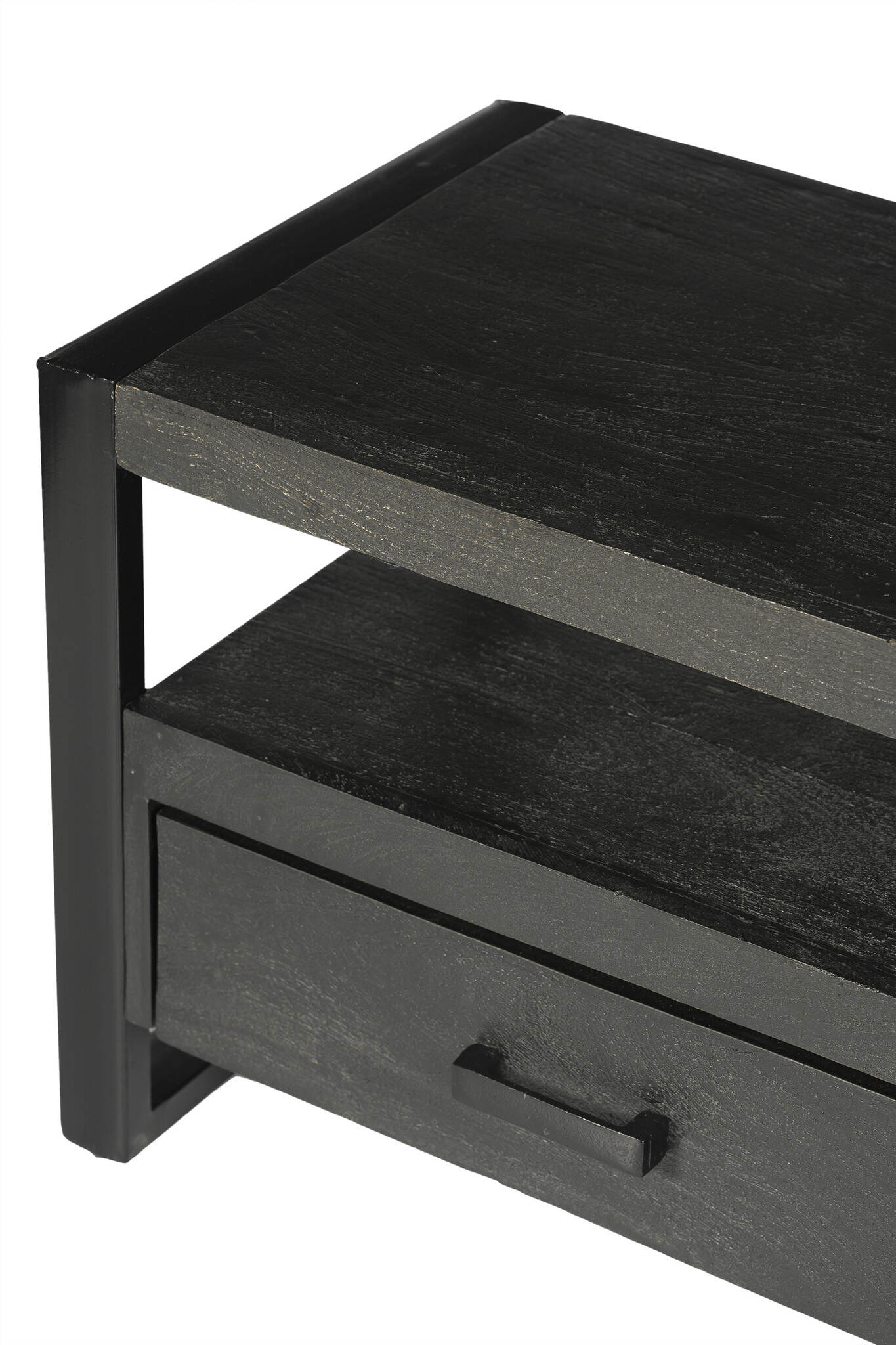 Livingfurn - TV Meubel Norris - 120x50x45 cm - Mangohout / Gecoat Staal