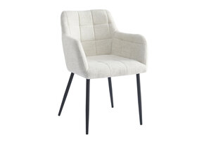 Livingfurn - Eetkamerstoel Bronco Sand - Stof - Set van 2