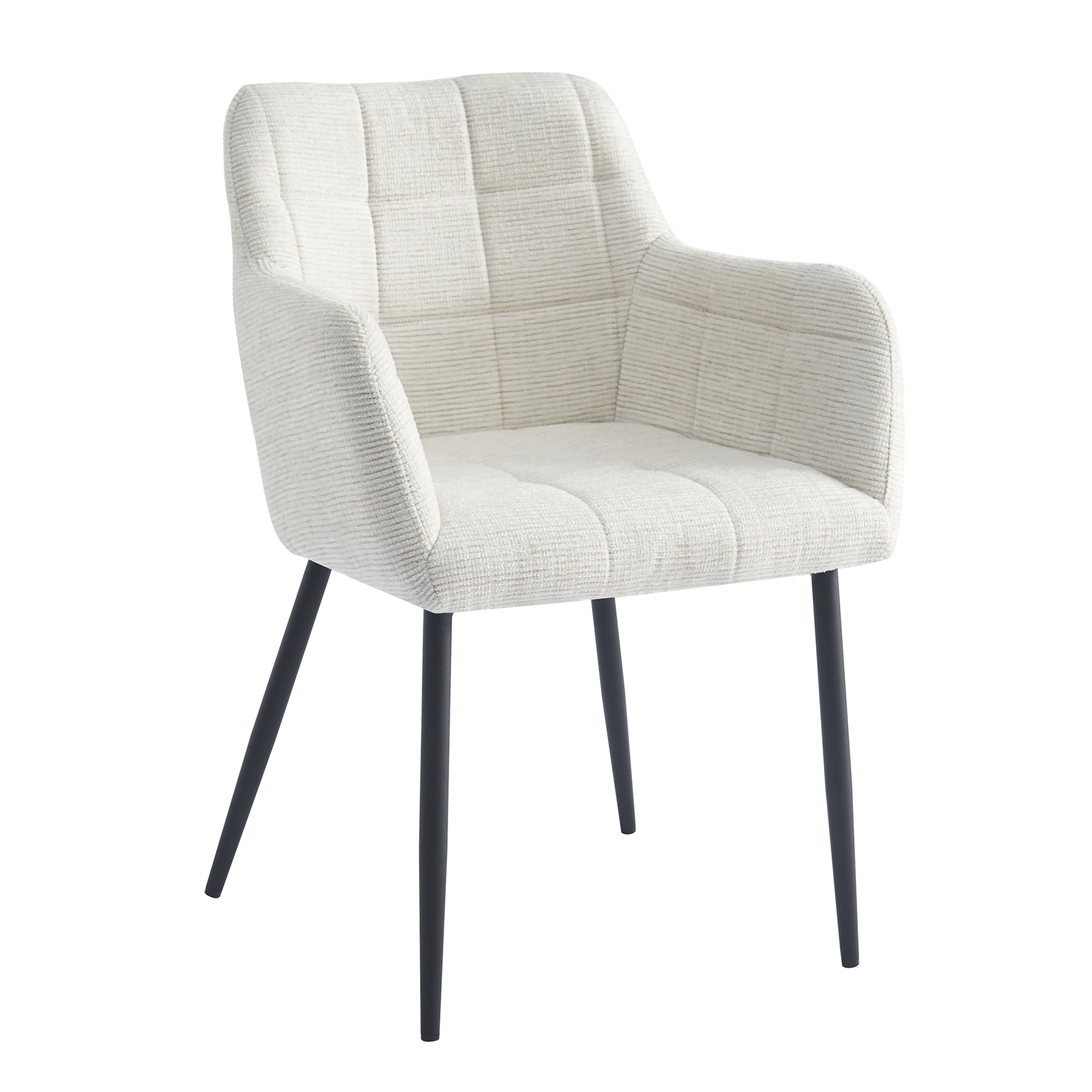 Livingfurn - Eetkamerstoel Bronco Sand - Stof - Set van 2