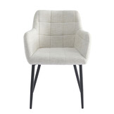 Livingfurn - Eetkamerstoel Bronco Sand - Stof - Set van 2