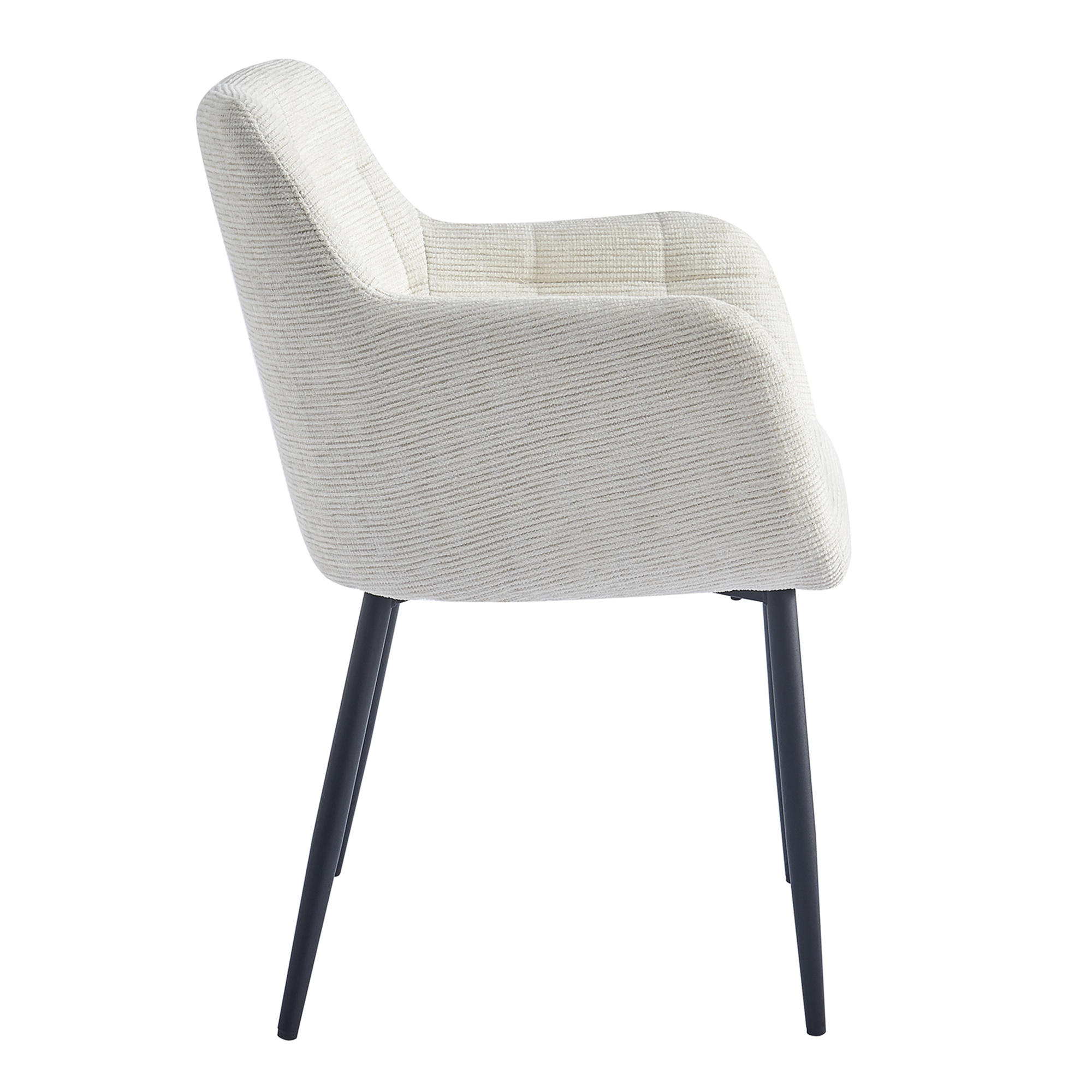 Livingfurn - Eetkamerstoel Bronco Sand - Stof - Set van 2