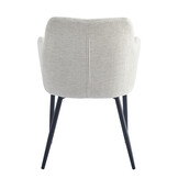 Livingfurn - Eetkamerstoel Bronco Sand - Stof - Set van 2