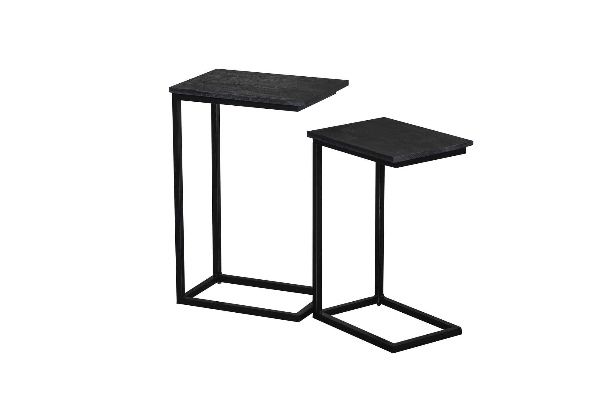 Livingfurn - Bijzettafel Jordy Norris - Mangohout / Gecoat Staal - Set van 3