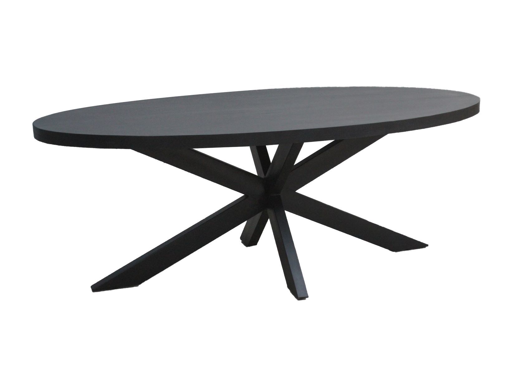 Livingfurn - Eetkamertafel Kala Oval Spider 180 cm - Mangohout / Gecoat Staal