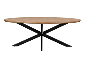 Livingfurn - Eetkamertafel Jesper Oval 180x90x76 cm - Mangohout