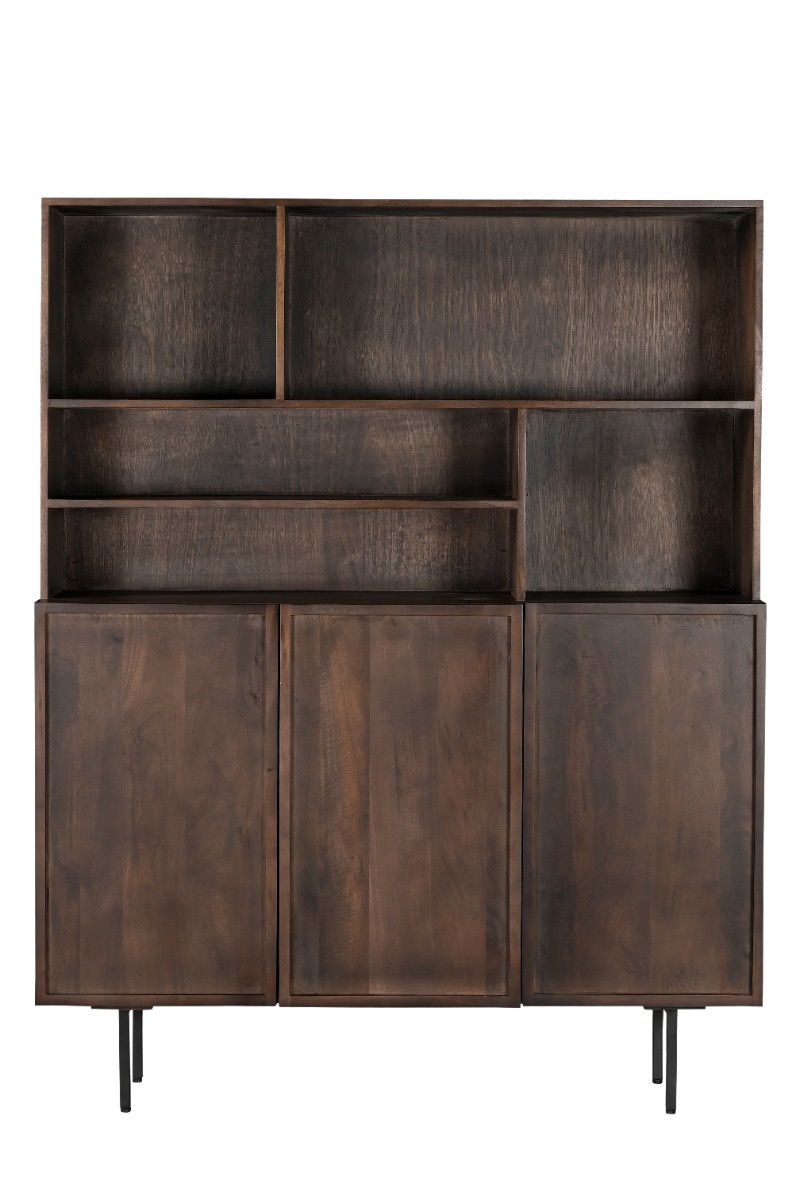 Livingfurn - Kabinetkast Elan 135cm - Mangohout / Gecoat Staal