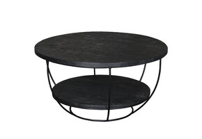 Livingfurn - Salontafel Evan Norris 65 cm - Mangohout / Gecoat Staal