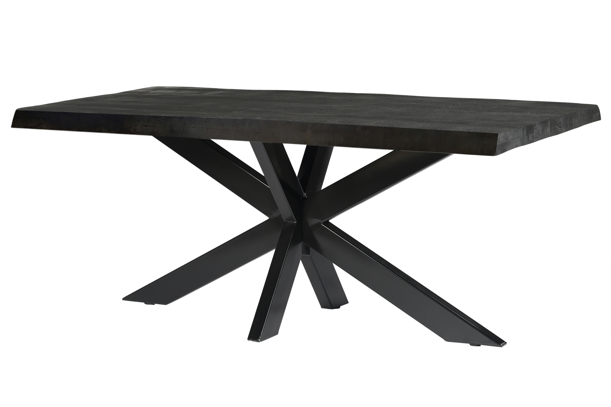 Livingfurn - Eetkamertafel Norris Tree - 220x100x76 cm - Mangohout / Gecoat Staal