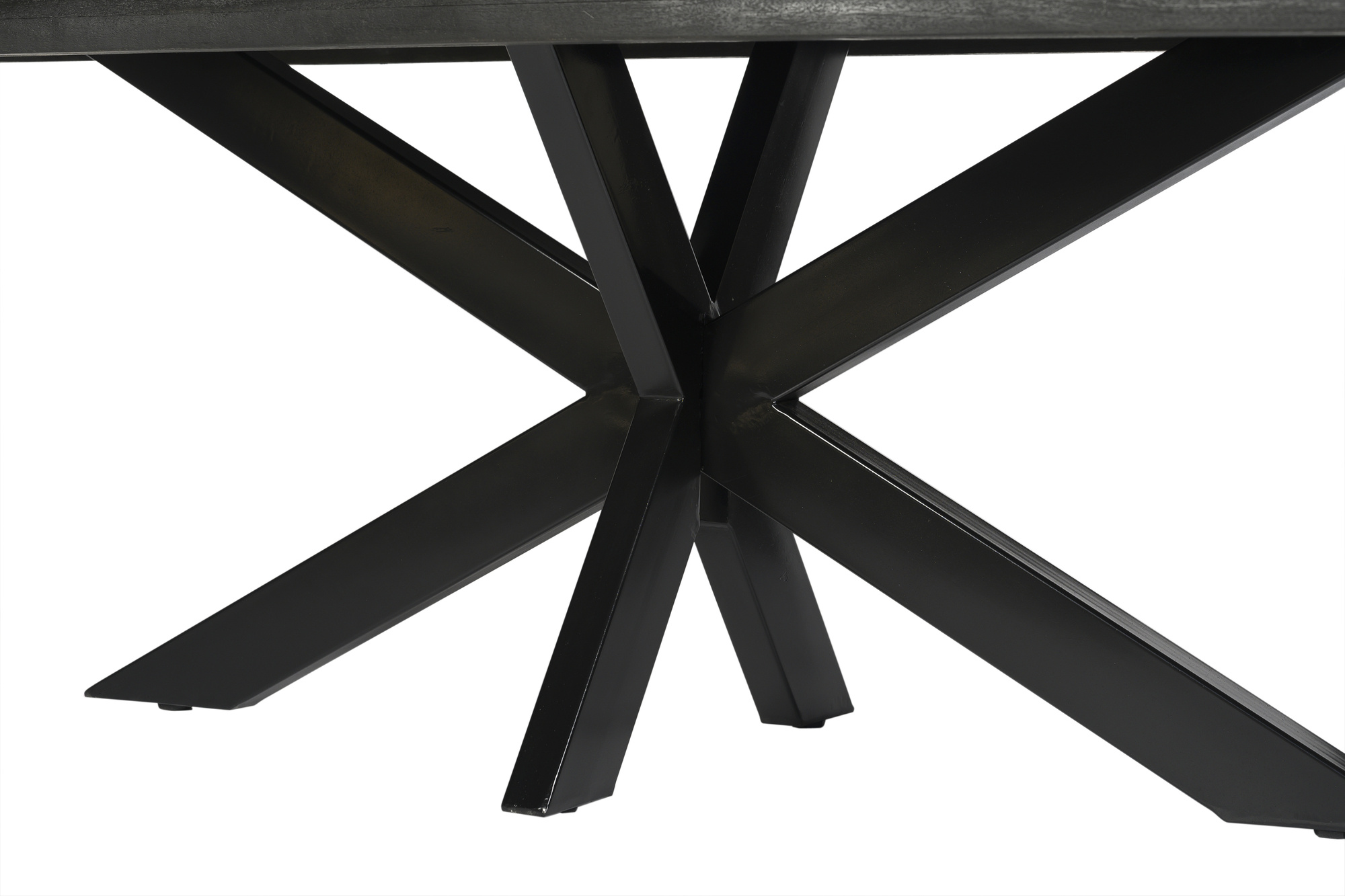 Livingfurn - Eetkamertafel Norris Tree - 220x100x76 cm - Mangohout / Gecoat Staal