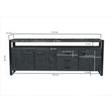 Livingfurn - Dressoir Norris - 210x80x45 cm - Mangohout