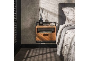 Hoyz - Hangend Nachtkastje - Zwart - 1 Lade -  Open Vak Air Solid