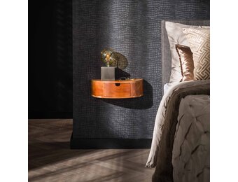 Hoyz - Nachtkastje 1L Curve - Massief Acacia Naturel